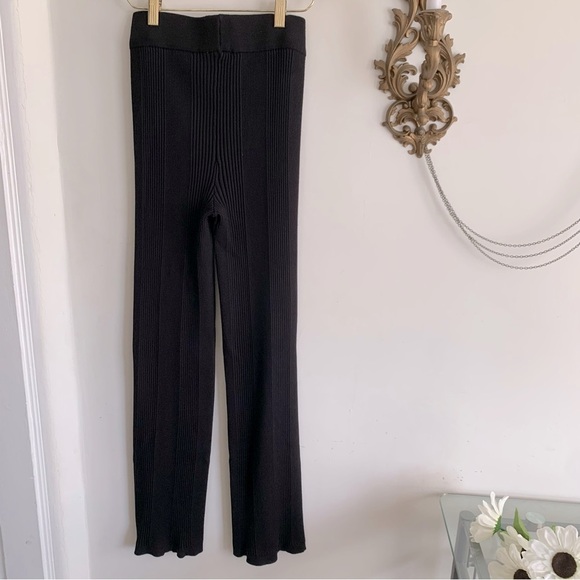 PINK ROSE BLACK RIBBED PANTS - Picture 3 of 10